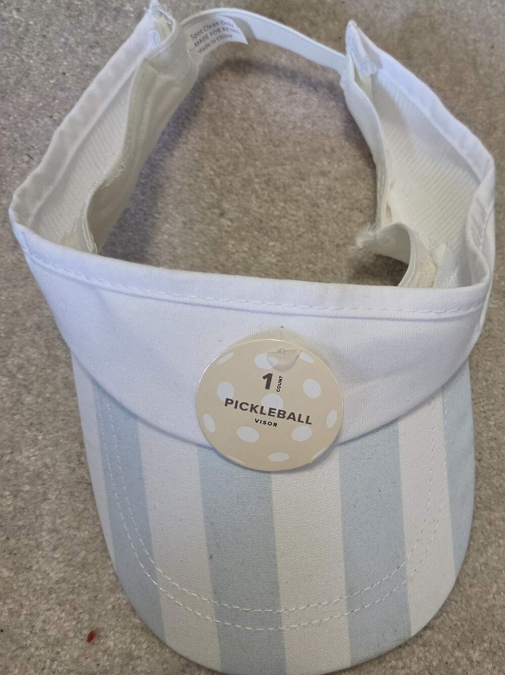 NWT Blue White Striped Pickleball Visor
